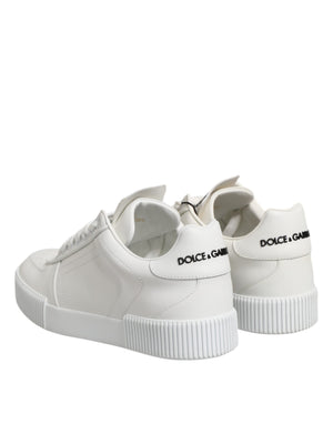 White Miami Leather Low Top Sneakers Shoes