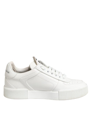 White Miami Leather Low Top Sneakers Shoes