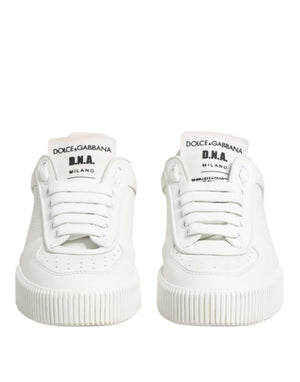 White Miami Leather Low Top Sneakers Shoes