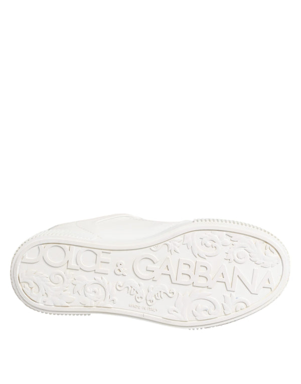 White Miami Leather Low Top Sneakers Shoes