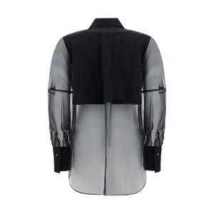 Black Cotton Pattern Shirt