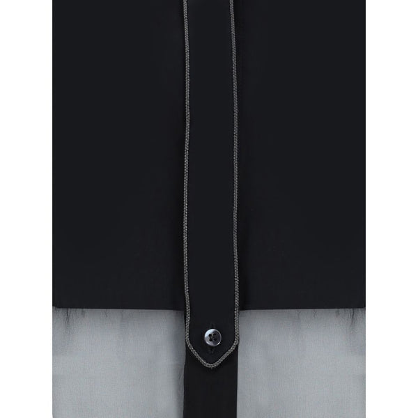 Black Cotton Pattern Shirt