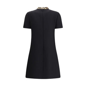 Black Fleece Wool Casual Dress