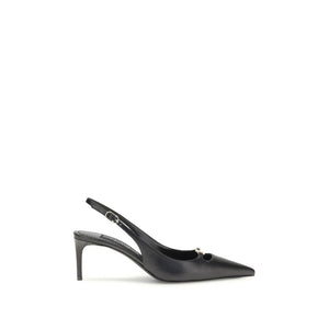 Black Goatskin High Heel Pumps