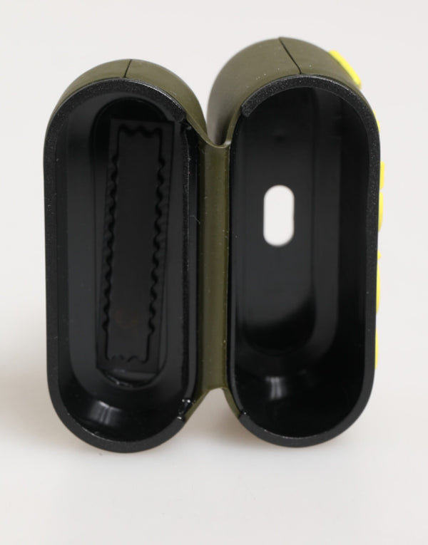 Army Green Rubber Logo Embossed Accessory  Airpods Case