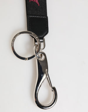 Black Burgundy Nylon DG Logo Crown Holder Keychain Keyring