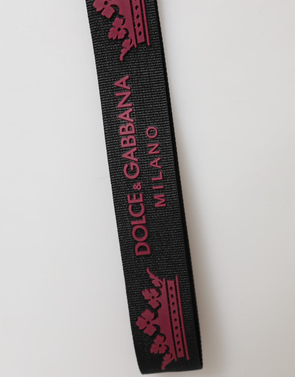 Black Burgundy Nylon DG Logo Crown Holder Keychain Keyring