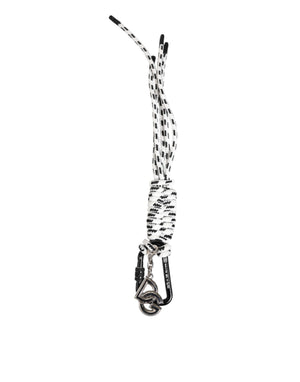 Black White Polyester Tape String DG Logo Keychain Keyring