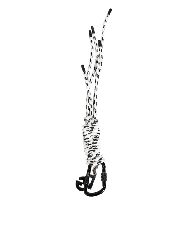 Black White Polyester Tape String DG Logo Keychain Keyring