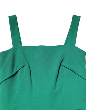 Dark Green Sleeveless Rayon Bodycon Dress