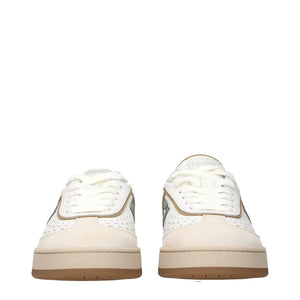 White Leather Low Top Sneakers