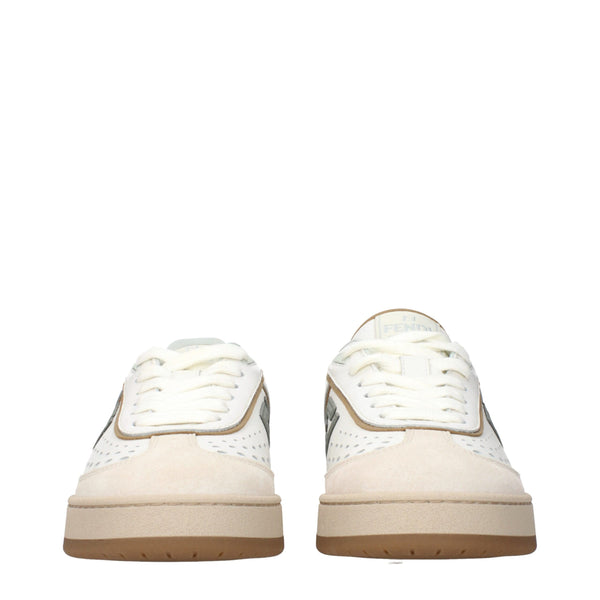 White Leather Low Top Sneakers