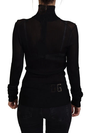 Black Turtleneck Slim Fit Pullover Sweater