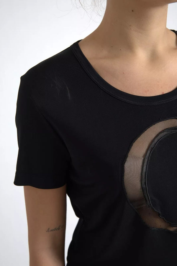 Black Viscose Round Neck CLASS T-shirt