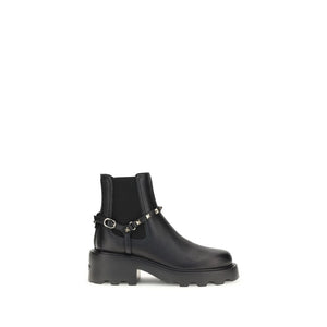 Black Calf Leather Bos Taurus Ankle Boots