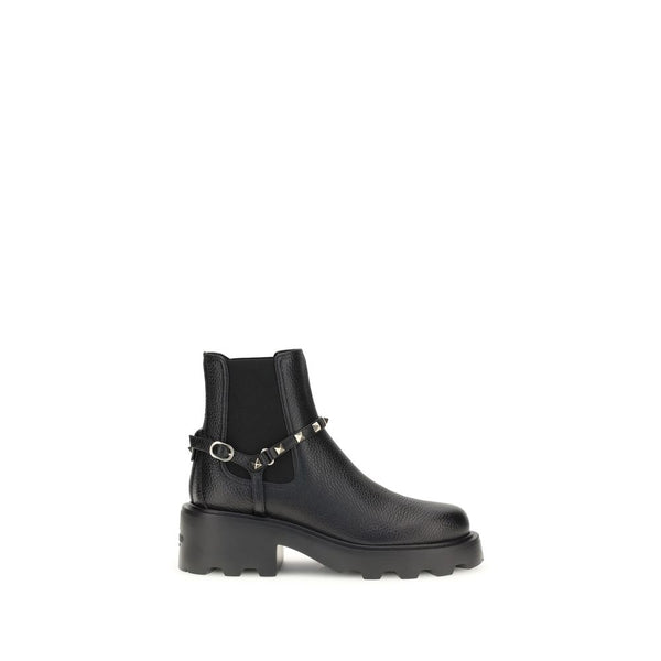 Black Calf Leather Bos Taurus Ankle Boots