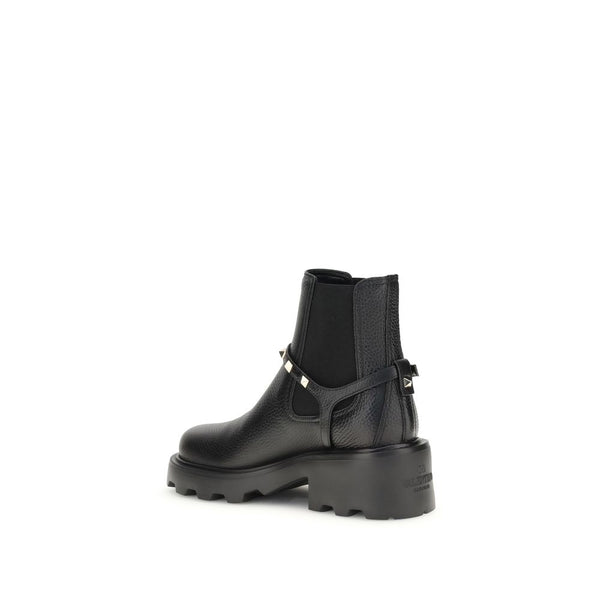 Black Calf Leather Bos Taurus Ankle Boots