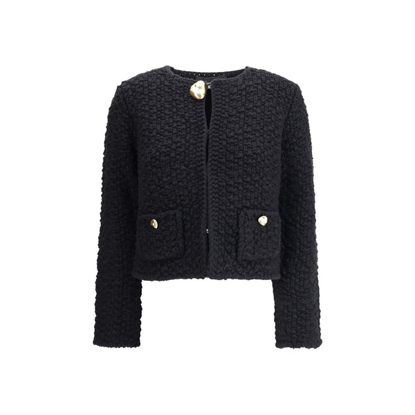 Black Fleece Wool Coat