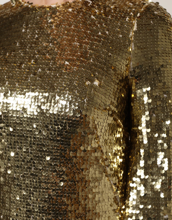 Gold Sequin Long Sleeve Mini Dress