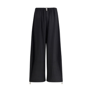 Black Fleece Wool Casual Pants