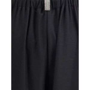 Black Fleece Wool Casual Pants