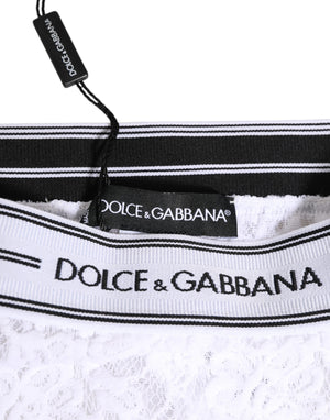 White Lace Slip Brief Logo Waistband Underwear
