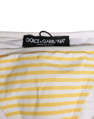 White Yellow Stripe Tie Side Logo Underwear