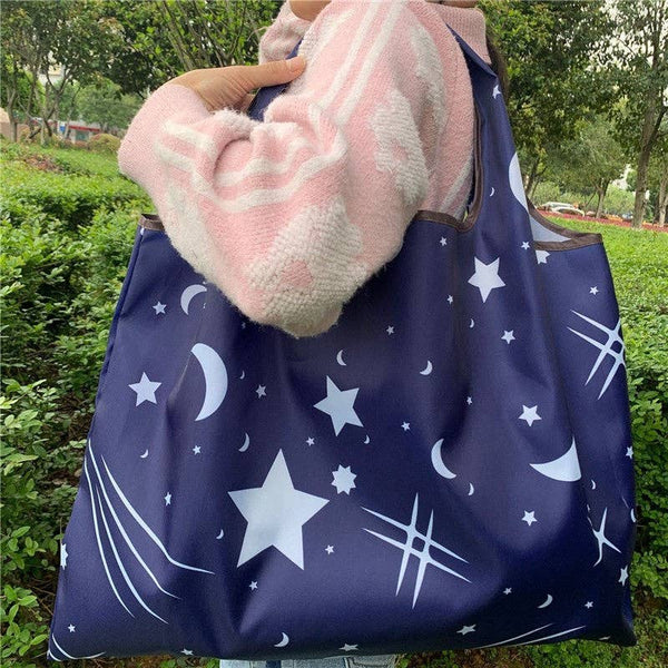 Creative Printed Foldable Single-Shoulder Shopping Bag