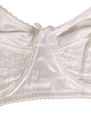 White Silk Satin Soft Cup Lingerie Bra Underwear