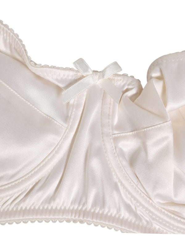 White Silk Satin Balconnet Lingerie Bra Underwear