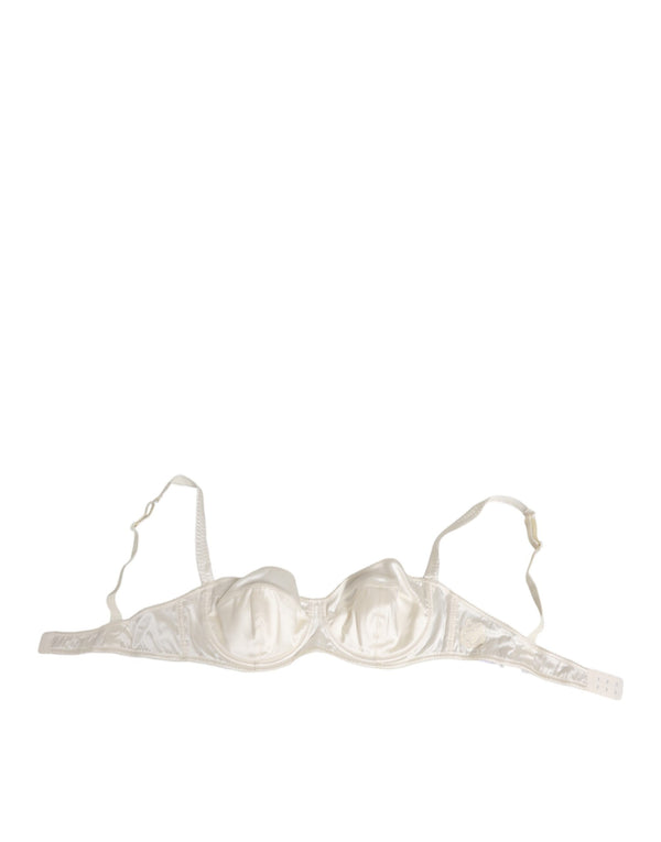 White Silk Satin Balconnet Lingerie Bra Underwear