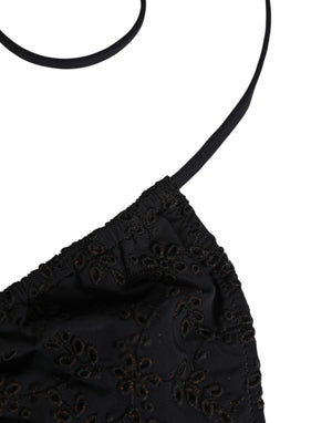 Black Embroidered Triangle Swimwear Underwear