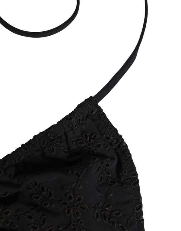 Black Embroidered Triangle Swimwear Underwear
