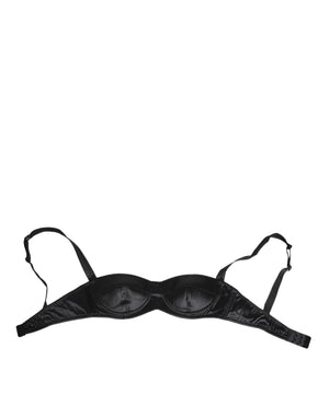 Black Silk Satin Wireless Lingerie Bra Underwear