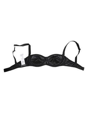 Black Silk Satin Wireless Lingerie Bra Underwear