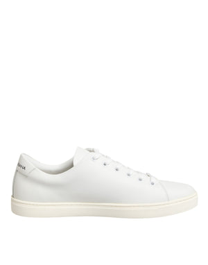 White Leather Sacre Heart Patch Sneakers  Shoes