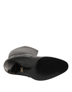 Black Leather Over-The-Knee DG Boots  Shoes