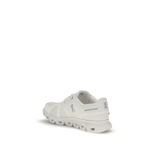 White Recycled Polyester Athletic Sneakers