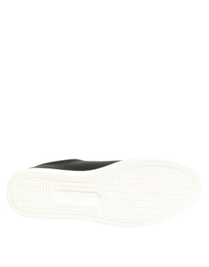 Black White Leather Crystal Heart Sneakers Shoes