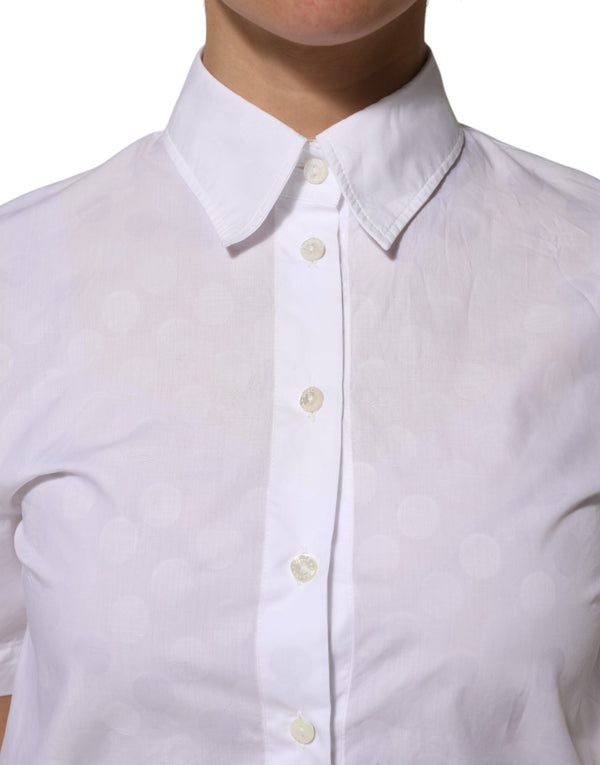 White Collared Short Sleeve Polo Shirt Top