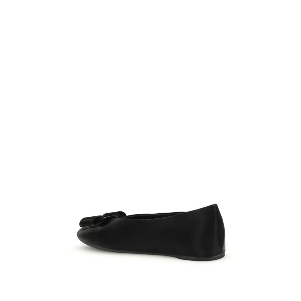 Black Calf Leather Bos Taurus Ballet Flats