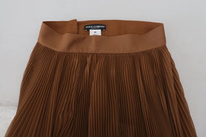 Beige Longuette Plisse Chiffon Midi Skirt