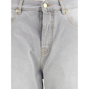 Gray Cotton Relaxed Fit Jeans