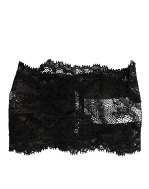 Black Lace Bandeau Bustier Top Sheer Stretch Underwear