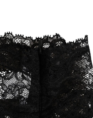 Black Lace Bandeau Bustier Top Sheer Stretch Underwear