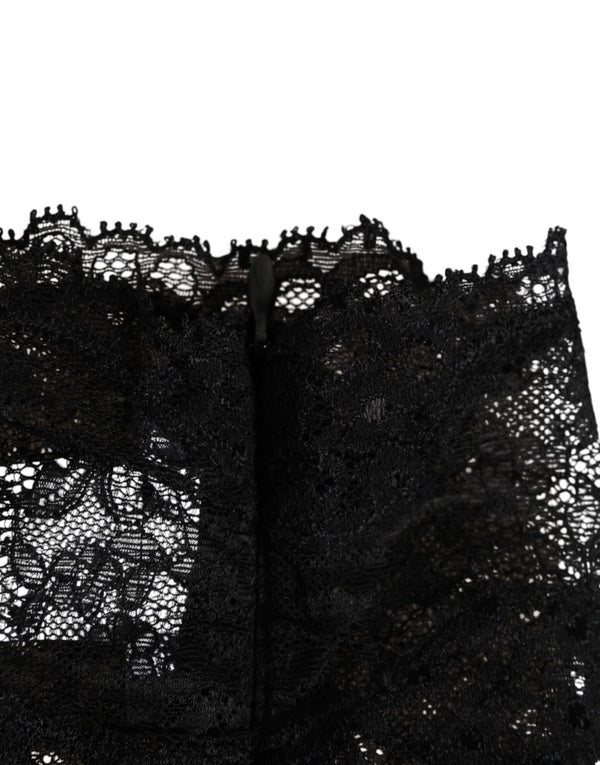 Black Lace Bandeau Bustier Top Sheer Stretch Underwear