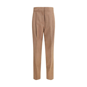 Beige Fleece Wool Dress Pants