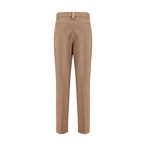 Beige Fleece Wool Dress Pants