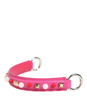 Pink Embellished Leather Bag Handle Women Shoulder Strap