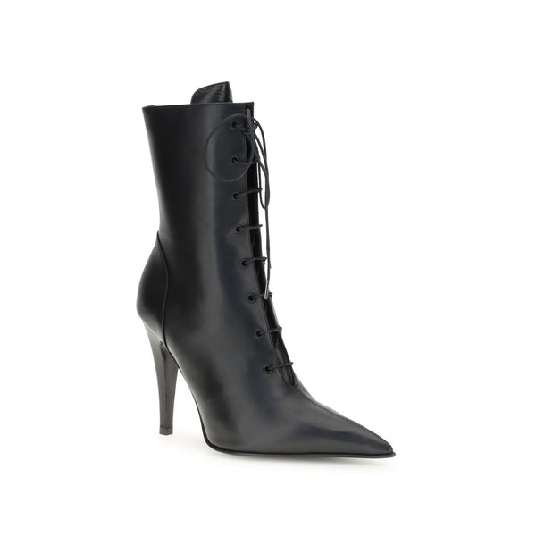 Black Calf Leather Bos Taurus Lace-Up Boots